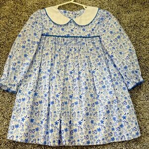 Blue Floral Long Sleeve dress Size 2t